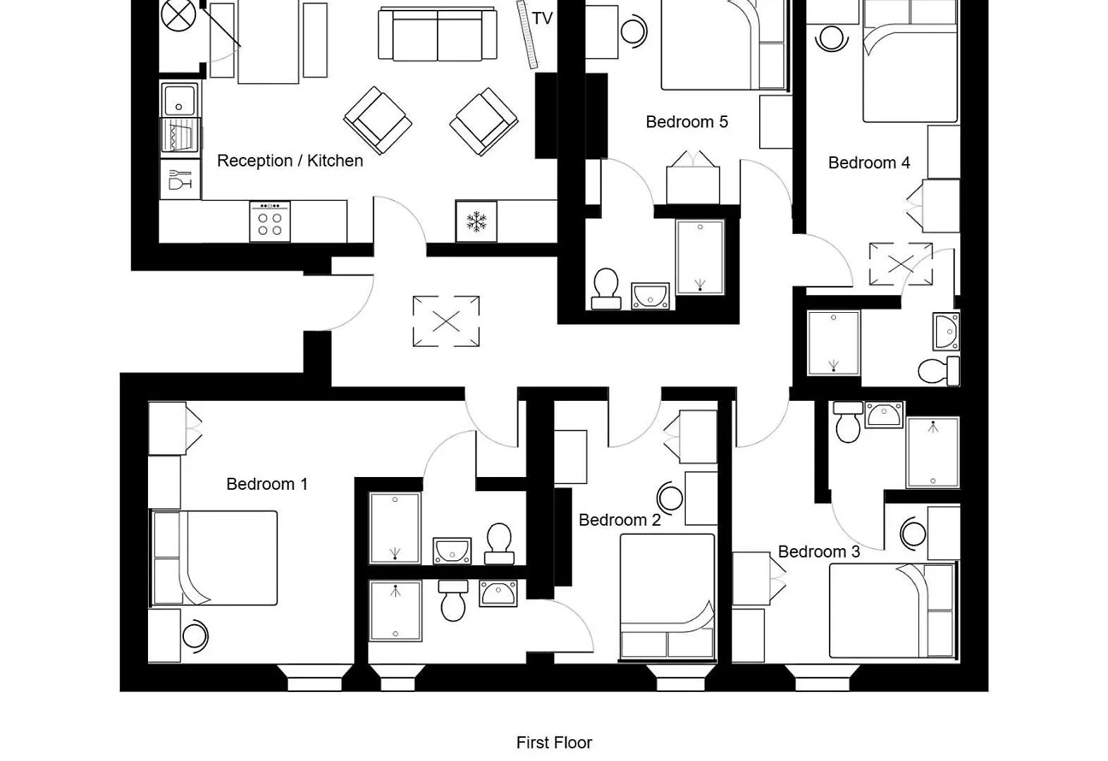 Stylish-5Bed-5Bath-Freeparking-By Fabaccommodation Bristol Apartment
